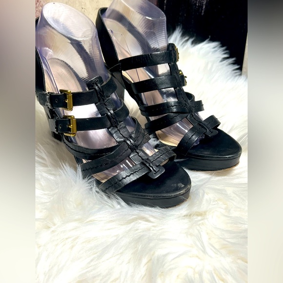 COACH Strappy black Double buckle slingback Sandals. women's size 9.5B - Picture 3 of 11